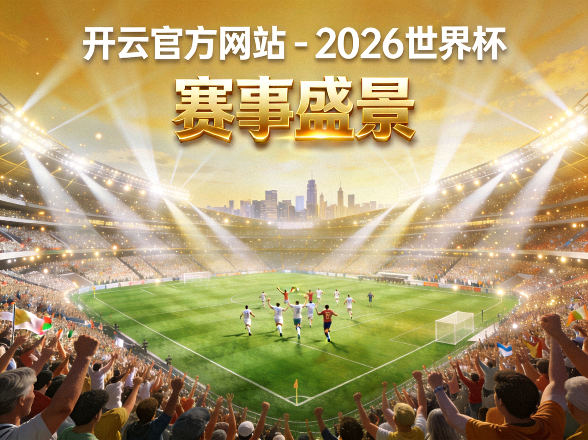 开云官方网站 - 2026世界杯宏大氛围图，绿茵球场与璀璨灯光交织的赛事盛景